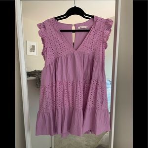 Pink/ purple lace like romper/ dress